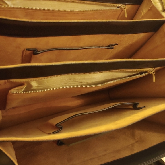 RARE JOSEPH HORNE NAVY BLUE BLACK ITALY SAFFIANO BRIEFCASE GORGEOUS HANDBAG - Picture 12 of 15